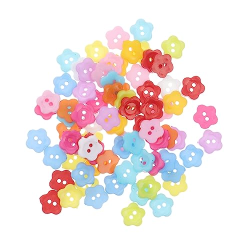 GARIOUANS 200 Stück Bunte Plastikknöpfe mit Zartem Pflaumenblüten Design Vielseitige Nähknöpfe für Kleidung DIY Bastelknöpfe Langlebig und Leicht für Kreative Projekte von GARIOUANS