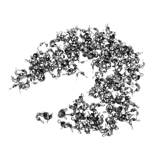 GARIOUANS 200 Stück Clamshell Crimp Beads Knotenabdeckungen für Schmuckherstellung für Armbänder und Ohrringe Einsetzbar und Robustem Eisen Gefertigt Schwarz von GARIOUANS