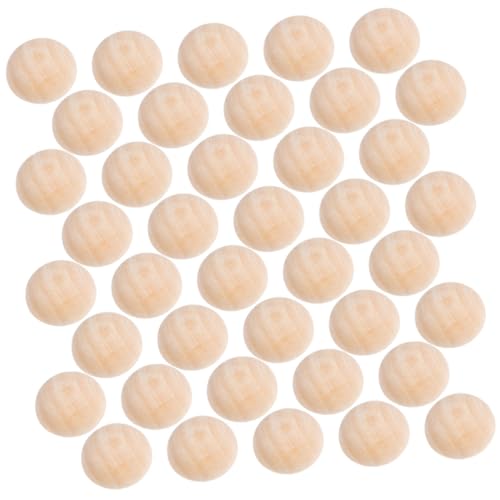 GARIOUANS 200 Stück Halbe Holzkugeln Naturbelassen Holzperlen zum Basteln DIY Schmuckherstellung Kinderhandwerk Dekoration Holzhalbkugeln für Girlanden und Wohnaccessoires von GARIOUANS