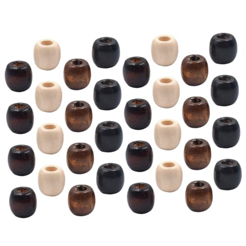 GARIOUANS 200 Stück Holzperlen Großloch DIY Bastelperlen in Beige Kaffee Dunkelbraun Schwarz für Schmuckherstellung Makramee Bastelbedarf und Holzperlenkränze GARIOUANS 200 Stück Holzperlen Großloch DIY Bastelperlen in Beige Kaffee Dunkelbraun Schwarz für Schmuckherstellung Makramee Bastelbedarf und Holzperlenkränze von GARIOUANS