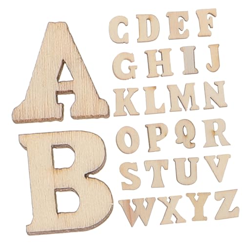 GARIOUANS 200 Stück Natürliche Holzscheiben mit Buchstaben Muster für Diy Bastelprojekte Kreative Holzverzierungen für Kunsthandwerk von GARIOUANS