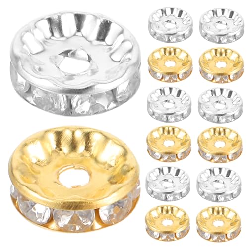 GARIOUANS 200 Stück Rondelle Spacer Perlen Schmuckzubehör Glänzende Strassrondelle für DIY Armbänder Halsketten Ohrringe Basteln Einfache Montage Kompatibel von GARIOUANS