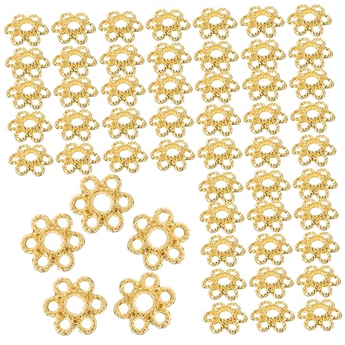 GARIOUANS 200 Stück Teiliges Goldene Perlenkappen aus Langlebiger Legierung Filigrane Blumenform Hohl für DIY Schmuckherstellung Wie Armbänder Halsketten und Ohrringe Einfache Fixierung von GARIOUANS