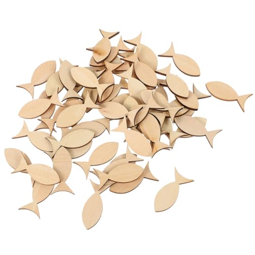GARIOUANS 200Stücke Unvollendete Holzfischausschnitte DIY Holzscheiben für Tischdeko für Hochzeiten Feiern und Bastelprojekte Anpassbar mit Farbe und Dekoration von GARIOUANS