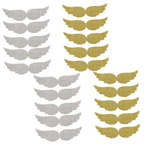 GARIOUANS 20Stücke DIY Strass Patches Flügelform Glänzende Applikationen für Kleidung und Accessoires zum Aufbügeln Jeans Taschen Hüte und Mehr von GARIOUANS