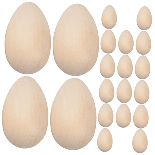 GARIOUANS 20Stücke Holz Eier für DIY Ostereier Dekoration Unvollendete Holz Eier zum Bemalen Bastelmaterial für Frühlingsprojekte und Handarbeiten GARIOUANS 20Stücke Holz Eier für DIY Ostereier Dekoration Unvollendete Holz Eier zum Bemalen Bastelmaterial für Frühlingsprojekte und Handarbeiten von GARIOUANS