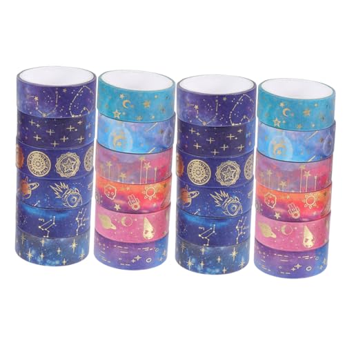 GARIOUANS 24 Rollen Washi Tape Diy Klebebänder mit Glitzersternen für Dekoration für Journaling Scrapbooking und Bastelprojekte Japanischem Papier Langlebige Farben von GARIOUANS