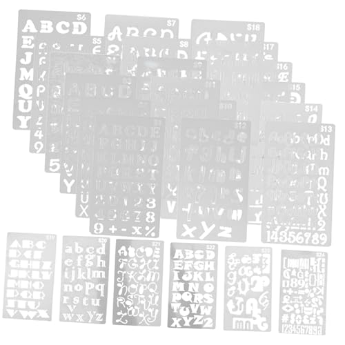 GARIOUANS 24 Stück Teiliges Buchstaben Schablonen aus Langlebigem Material Wiederverwendbare Hohl Ausgeschnittene Malschablonen für DIY Zeichnen Kinderfreundlich Geruchsneutral und von GARIOUANS