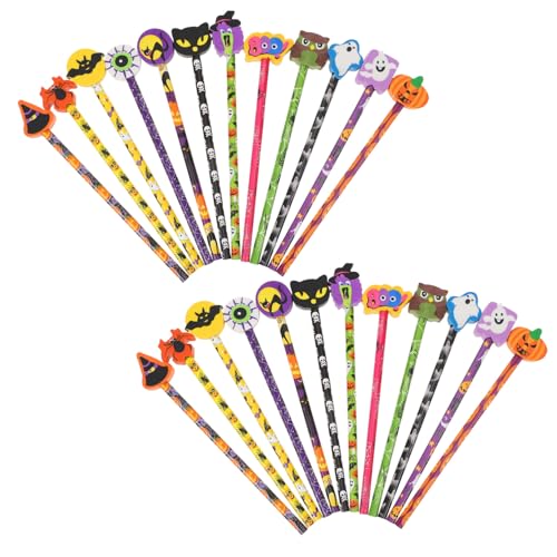 GARIOUANS 24 Stück Teiliges Halloween Buntstifte Schreibwaren Umweltfreundlich Geruchsfrei Langlebig mit Radiergummi für Schule Party und Alltag Bunte Holzstifte für Jungen und Mädchen GARIOUANS 24 Stück Teiliges Halloween Buntstifte Schreibwaren Umweltfreundlich Geruchsfrei Langlebig mit Radiergummi für Schule Party und Alltag Bunte Holzstifte für Jungen und Mädchen von GARIOUANS