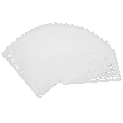 GARIOUANS 24 Stück Teiliges Hohles Malvorlagen Set Alphanumerische Schablonen für Buchstaben und Zahlen für Notizbücher Scrapbooking und DIY Projekte Wiederverwendbar Weiß von GARIOUANS
