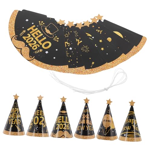 GARIOUANS 24 Stück Teiliges Neujahrs-partyhüte Papier-kegelhüte für Silvester Geburtstage und Festtagsfeiern Leichte Wiederverwendbare Fotoaccessoires für Damen und Herren von GARIOUANS
