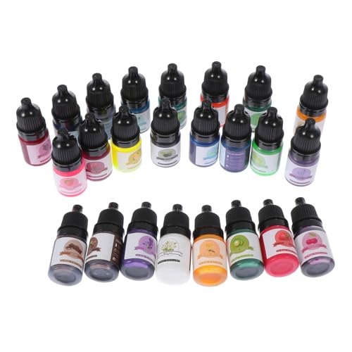GARIOUANS 24 Stück Teiliges Ölbasierte Epoxidharz Farbpigmente Konzentrierte Resin Colorants für DIY Schmuckherstellung Nagelkunst und Basteldekorationen Langlebig und Mischbar von GARIOUANS