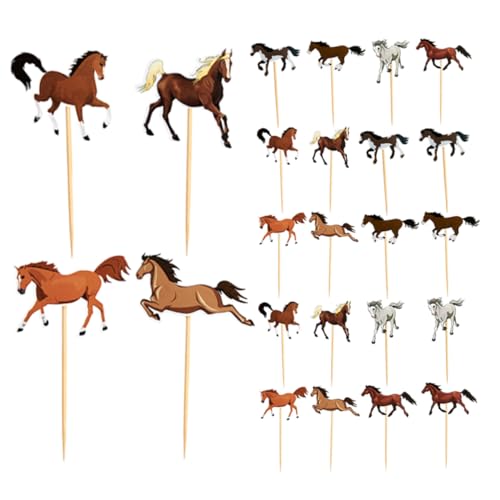 GARIOUANS 24 Stück Teiliges Pferde Cake Topper Vielseitige Tier Motiv Tortendeko für Geburtstag Babyparty und Farm Themenfeier Einfache Anwendung Passende für Kuchen und Muffins GARIOUANS 24 Stück Teiliges Pferde Cake Topper Vielseitige Tier Motiv Tortendeko für Geburtstag Babyparty und Farm Themenfeier Einfache Anwendung Passende für Kuchen und Muffins von GARIOUANS