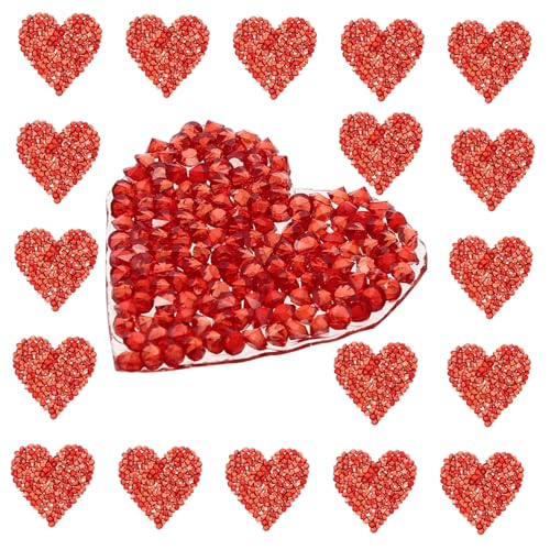 GARIOUANS 24 Stück Teiliges Rote Herz strass bügelbilder Multifunktionale Aufnäher zum Dekorieren und Reparieren von Kleidung Taschen Hüten und Schuhen Langlebige für DIY mode von GARIOUANS