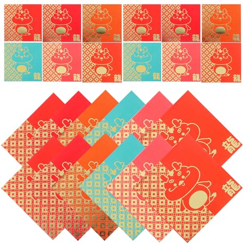 GARIOUANS 24 Stück Teiliges Rote Umschläge mit Drachenmotiv Chinesische Neujahrs-geldtaschen aus Papier Vielseitig für Geldgeschenke Einladungen und Geschenke Kreative Festivalgeschenke zum GARIOUANS 24 Stück Teiliges Rote Umschläge mit Drachenmotiv Chinesische Neujahrs-geldtaschen aus Papier Vielseitig für Geldgeschenke Einladungen und Geschenke Kreative Festivalgeschenke zum von GARIOUANS