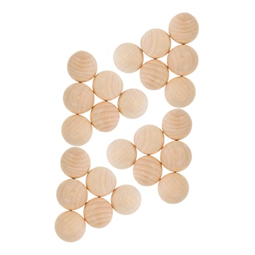 GARIOUANS 24Stücke Holzhalbkugeln für DIY Bastelprojekte Leichte und Haltbare Unfertige Holzperlen zum Gestalten von und Dekorationen von GARIOUANS