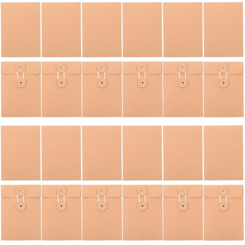 GARIOUANS 25 Stück Teiliges Kraftpapier Dokumentenmappe mit Schnurverschluss Robuste Umschläge für Papier Akten Rechnungen Vielseitig Einsetzbar als Organizer und Aufbewahrungstasche von GARIOUANS