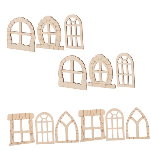 GARIOUANS 25Stücke Teiliges Tür und Fenster Set Holz für DIY Garten und Terrassendekoration Unvollendete Bastelkomponenten zur Verschönerung Ihres Außenbereichs von GARIOUANS