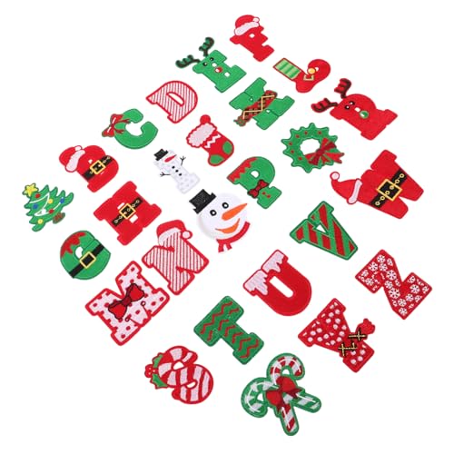 GARIOUANS 26 Stück Teiliges Bestickte Bügelbilder Weihnachtsmotive Flexible Applikationen für Jeans Baumwolle Diy Kleidung Reparatur und Festliche Dekoration GARIOUANS 26 Stück Teiliges Bestickte Bügelbilder Weihnachtsmotive Flexible Applikationen für Jeans Baumwolle Diy Kleidung Reparatur und Festliche Dekoration von GARIOUANS