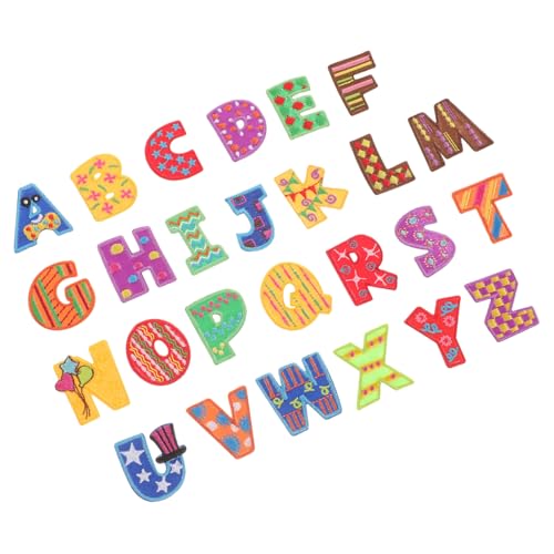 GARIOUANS 26 Stück Teiliges Bügelflicken mit Bestickten Chenille buchstaben Glitter applikationen zum Aufbügeln oder Aufnähen für Kleidung Rucksäcke Hosen Hüte und DIY bastelarbeiten von GARIOUANS