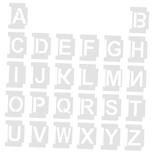GARIOUANS 26 Stück Teiliges Set Buchstabenschablonen für Wiederverwendbare Pet Malschablonen zum Basteln und Gestalten von Kunstwerken Geeignet für DIY Projekte und Kreative Malerei von GARIOUANS