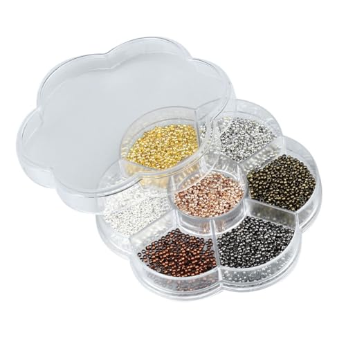 GARIOUANS 2800 Stück Teiliges Spacer Beads für Armbandherstellung Kupfer DIY Schmuckperlen für Auffädeln Leichte Zwischenperlen für Basteln und Perlenweben für Individuelle Accessoires von GARIOUANS