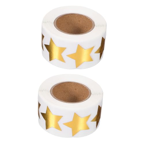GARIOUANS 2Rollen Selbstklebende Sternaufkleber Belohnungssticker für Schüler Dekorative Pentagrammaufkleber für Bastelprojekte und Geschenkverpackungen Sticker von GARIOUANS