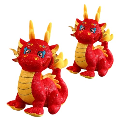 GARIOUANS 2Stücke Drachenplüschspielzeug Realistische Drachenpuppe und Perfektes Neujahrsgeschenk Glücksbringer für Familie und Freunde Plüschstoff Kreatives GARIOUANS 2Stücke Drachenplüschspielzeug Realistische Drachenpuppe und Perfektes Neujahrsgeschenk Glücksbringer für Familie und Freunde Plüschstoff Kreatives von GARIOUANS