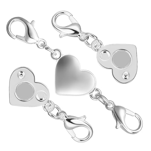 GARIOUANS 2Stücke Herzförmige Magnetische Schmuckverschlüsse für Halsketten und Armbänder Einfach zu Handhaben für DIY Schmuckgestaltung Ketten Layering Verschlüsse von GARIOUANS