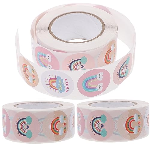 GARIOUANS 3 Rollen Aufkleber patrouillieren Klebeetiketten Schild Bausatz Kreis personalisierte sticker scheckheft scrabook geburtstagssticker handmade sticker Brief Zubehör Briefversorgung von GARIOUANS