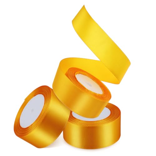 GARIOUANS 3 Rollen Geschenkband Satinband Breit Doppelseitiges Dekoband für Hochzeiten Geburtstagsfeiern und Diy Bastelprojekte für Geschenkverpackungen und Feierdekorationen von GARIOUANS