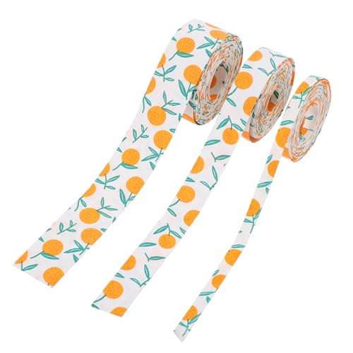 GARIOUANS 3 Rollen Geschenkband mit Obstmuster pro Doppelseitiges DIY Verpackungsband für Handwerk Partydeko und Haarschmuck Weiches Hautfreundliches Material Vielseitig für von GARIOUANS