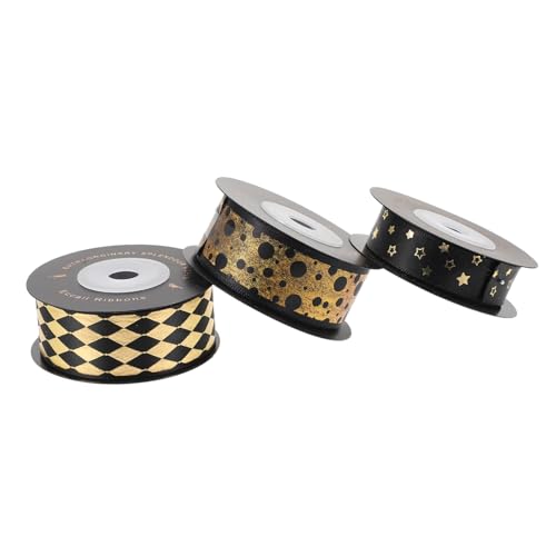 GARIOUANS 3 Rollen Premium Geschenkband Hochwertiges Geschenkverpackungsband mit Goldakzenten Vielseitig für Geschenkverpackung DIY Basteln Blumenbouquets und Festdekorationen GARIOUANS 3 Rollen Premium Geschenkband Hochwertiges Geschenkverpackungsband mit Goldakzenten Vielseitig für Geschenkverpackung DIY Basteln Blumenbouquets und Festdekorationen von GARIOUANS
