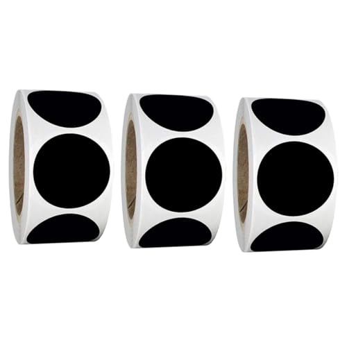 GARIOUANS 3 Rollen Schwarze Runde PVC Aufkleber Je Selbstklebend Dekorative Haushaltsetiketten für Gläser Verpackungen Scrapbooking und DIY Bastelprojekte GARIOUANS 3 Rollen Schwarze Runde PVC Aufkleber Je Selbstklebend Dekorative Haushaltsetiketten für Gläser Verpackungen Scrapbooking und DIY Bastelprojekte von GARIOUANS