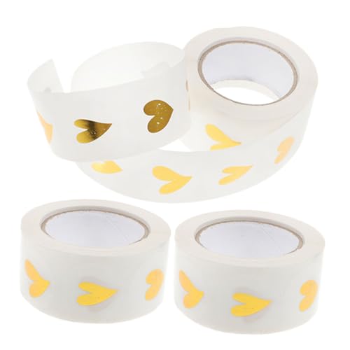GARIOUANS 3 Rollen Selbstklebende Hochzeitseinladungs sticker Transparente Herz sealing labels mit Goldfolie pro für Geschenkverpackungen Umschläge DIY Dekoration und Haushaltsetiketten von GARIOUANS