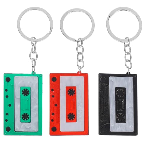 GARIOUANS 3 STÜCKE Teiliges Retro Acryl Schlüsselanhänger Vintage Kassette Band Design Langlebig und Farbbeständig für Rucksack und Taschen Modische Anhänger für Frauen Mädchen GARIOUANS 3 STÜCKE Teiliges Retro Acryl Schlüsselanhänger Vintage Kassette Band Design Langlebig und Farbbeständig für Rucksack und Taschen Modische Anhänger für Frauen Mädchen von GARIOUANS