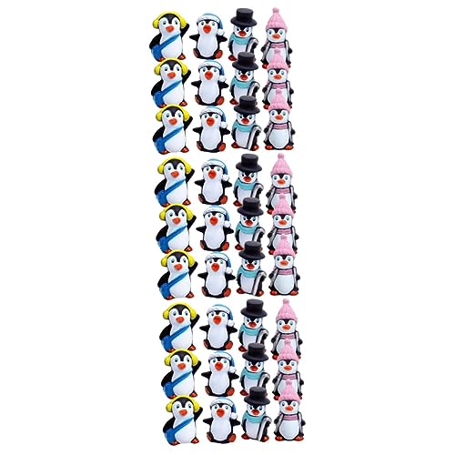 GARIOUANS 3 Sätze Teiliges Pinguin Figuren Set Detailreiche Kleine Dekoration Realistische Handbemalte Pinguin Ornamente Für Kuchen Tisch Garten Und Kinderzimmer Vielseitig 12 Stücke * 3 von GARIOUANS