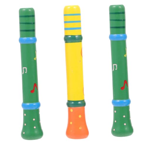 GARIOUANS 3 Stück Bunte Holzpfeifen Musikinstrumente Lernspielzeug Sicher Geruchsneutral Leicht Tragbar für Frühe Musikalische und Kreative Entwicklung Zufällige Farbe Zufällige Farbe von GARIOUANS