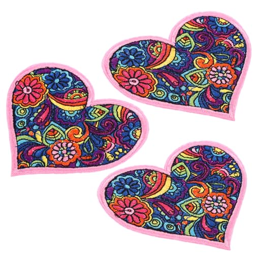 GARIOUANS 3 Stück Herz Patches für Kleidung Kreative Stoffapplikationen zur Dekoration Flicken zum Aufbügeln oder Aufnähen für Diy Projekte Geeignet für Taschen Hüte und Jeans von GARIOUANS