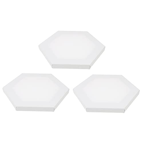 GARIOUANS 3 Stück Hexagon Leinwandrahmen Teilig Weiß Blanko DIY Malplatte für Öl Aquarell Gouache Künstler Leinwandrahmen für Malübungen Kunsthandwerk von GARIOUANS