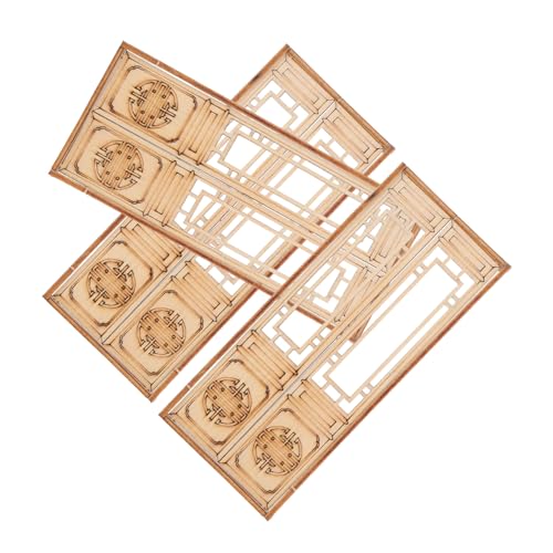 GARIOUANS 3 Stück Holz Doppeltür für Puppenhaus Bewegliche Türen für Kreative Gestaltung für Diy Projekte und Miniatur Gartenlandschaften Chinesischer Stil Einfache Montage von GARIOUANS