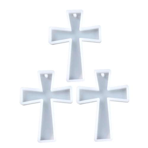 GARIOUANS 3 Stück Kreuz Silikonform Kreuzform Kreuz Charms DIY Form Kreuz Anhänger Charm Form Silikon Schlüsselanhänger Formen Silikonformen Für Epoxidharz Epoxidharzform Weißes von GARIOUANS