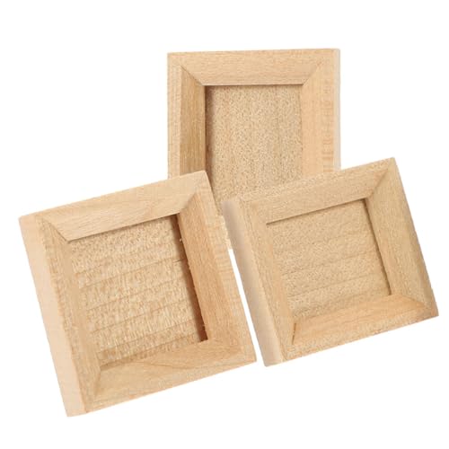 GARIOUANS 3 Stück Miniatur Holz Bilderrahmen für Puppenhaus Unvollendete Fotorahmen zum Basteln DIY Zubehör für Miniaturmodelle Deko für Kinderzimmer GARIOUANS 3 Stück Miniatur Holz Bilderrahmen für Puppenhaus Unvollendete Fotorahmen zum Basteln DIY Zubehör für Miniaturmodelle Deko für Kinderzimmer von GARIOUANS