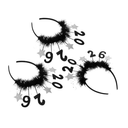 GARIOUANS 3 Stück Neujahrs Stirnbänder Glitzer Kopfschmuck Party Haarreif Festliche Haaraccessoires für Silvester Feier Fotorequisiten Leicht und Farbbeständig von GARIOUANS