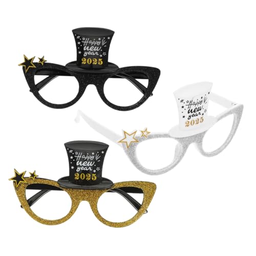 GARIOUANS 3 Stück Partybrillen Katzenaugen-design Silber Gold Schwarz Glitzernde Leichte Kunststoffbrillen für Neujahrsfeiern Festliche Partydeko und Foto Requisiten GARIOUANS 3 Stück Partybrillen Katzenaugen-design Silber Gold Schwarz Glitzernde Leichte Kunststoffbrillen für Neujahrsfeiern Festliche Partydeko und Foto Requisiten von GARIOUANS
