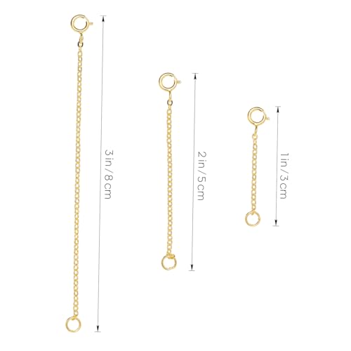 GARIOUANS 3 Stück Sterling Silber Verlängerungsketten Teilig Goldbeschichtet Einstellbare Schmuckverlängerung für Halsketten und Armbänder Damen Zubehör von GARIOUANS