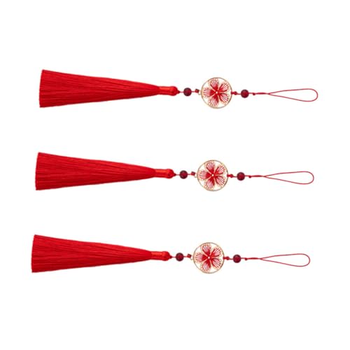 GARIOUANS 3 Stück Teiliges DIY Lesezeichen mit Quasten Anhänger Chinesischer Blumenquaste für Hanfu Dekoration und Kreative Bastelprojekte von GARIOUANS
