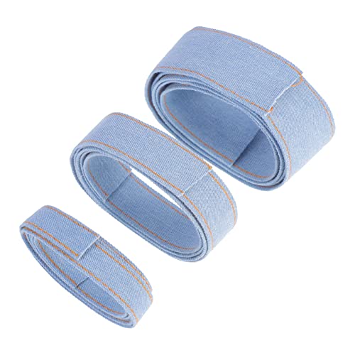 GARIOUANS 3 Stück Teiliges Diy Denim Ribbon Jeansstoff mit Gelben Nähten für Haarschmuck und Kreative Bastelprojekte Langlebig und von GARIOUANS