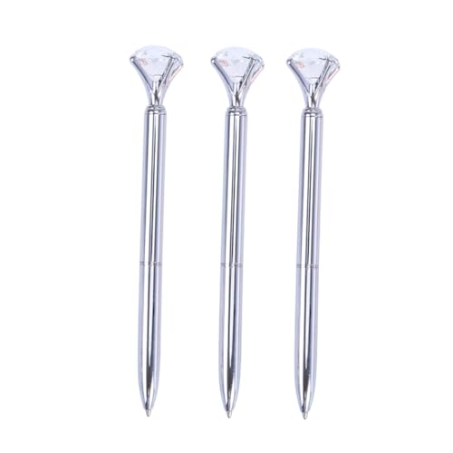 GARIOUANS 3 Stück Teiliges Kugelschreiber mit Großem Diamant in Silber Metallische Langlebige Schreibgeräte Spitze Glattes Schreiben für Schule Büro GARIOUANS 3 Stück Teiliges Kugelschreiber mit Großem Diamant in Silber Metallische Langlebige Schreibgeräte Spitze Glattes Schreiben für Schule Büro von GARIOUANS