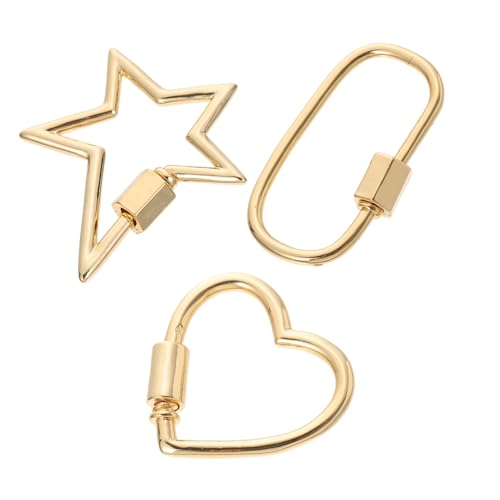 GARIOUANS 3 Stück Teiliges Schraub karabiner Kupfer Langlebiger Schmuckverbinder in Unterschiedlichen Geometrischen Formen für Halsketten Armbänder und DIY Schmuckherstellung GARIOUANS 3 Stück Teiliges Schraub karabiner Kupfer Langlebiger Schmuckverbinder in Unterschiedlichen Geometrischen Formen für Halsketten Armbänder und DIY Schmuckherstellung von GARIOUANS